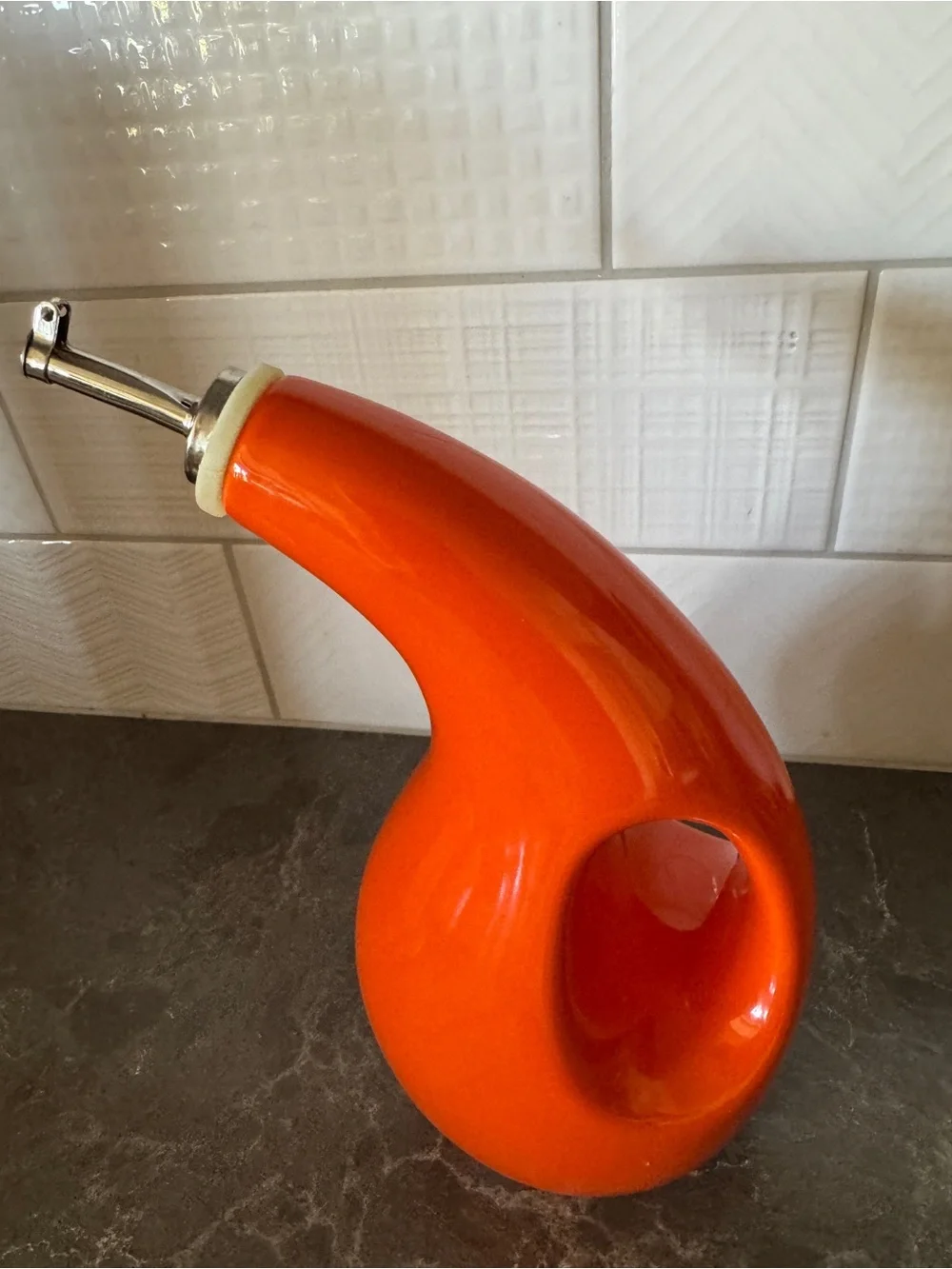 Rachael Ray Orange Ceramic Olive Oil Dispenser 24 oz